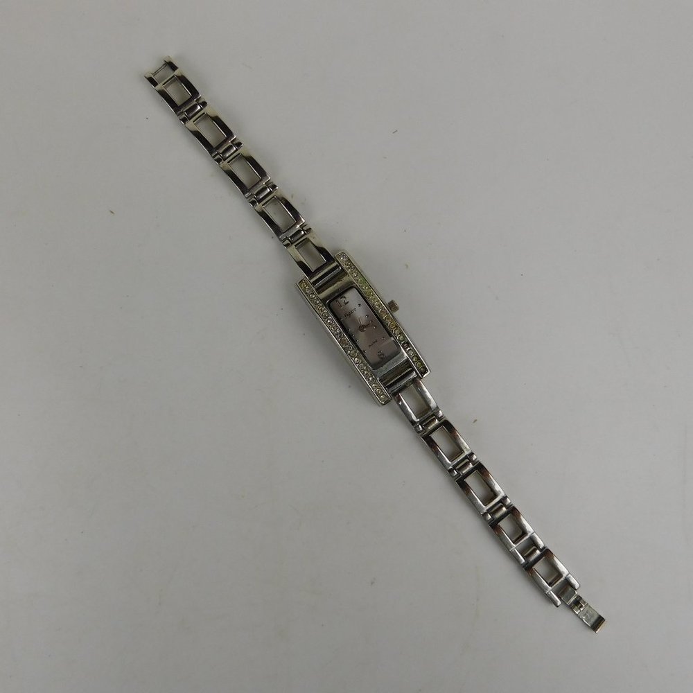 Figaro Silver Watch with Gem Stones